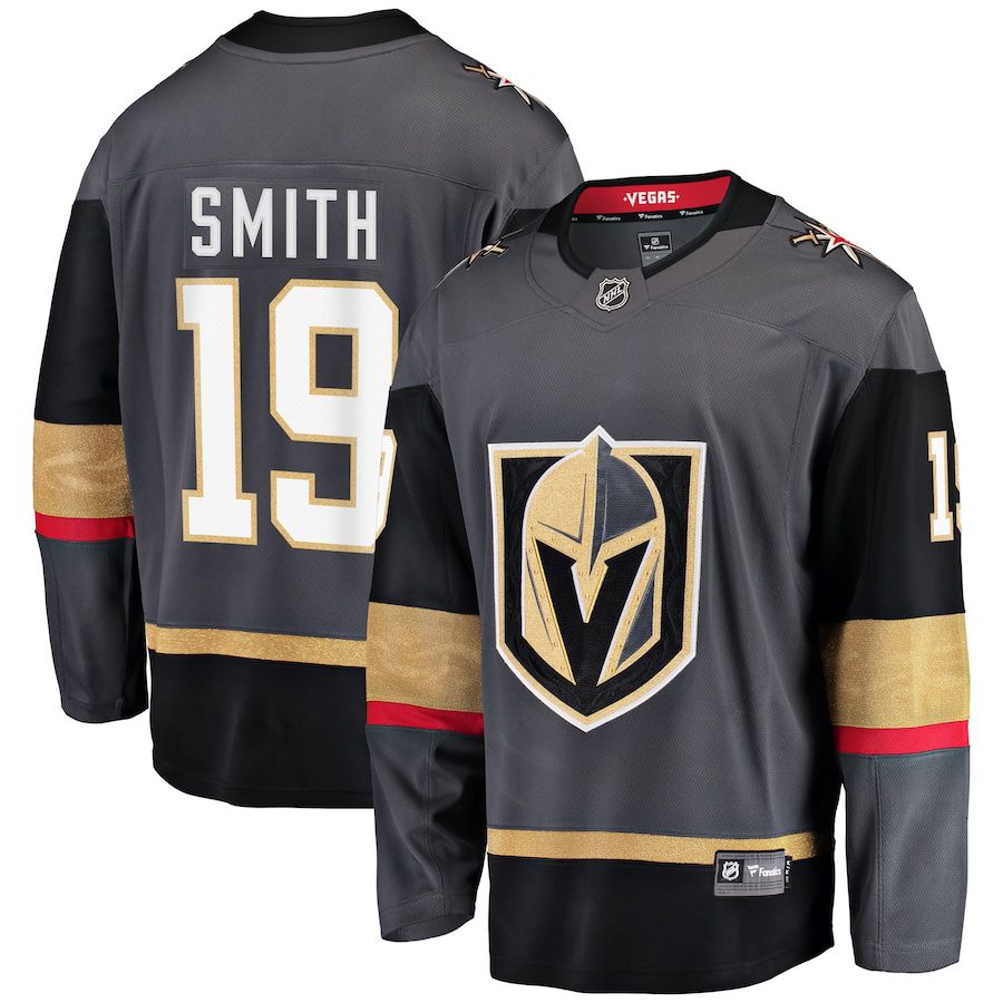 Men Vegas Golden Knights 19 Reilly Smith Gray Alternate Breakaway Player NHL Jersey